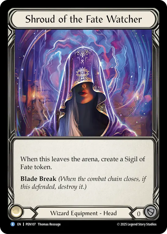 【予約商品】【EN】《Cold Foil》[Wizard] Shroud of the Fate Watcher/宿命視のベール (装備品)「M」〔PEN107〕
