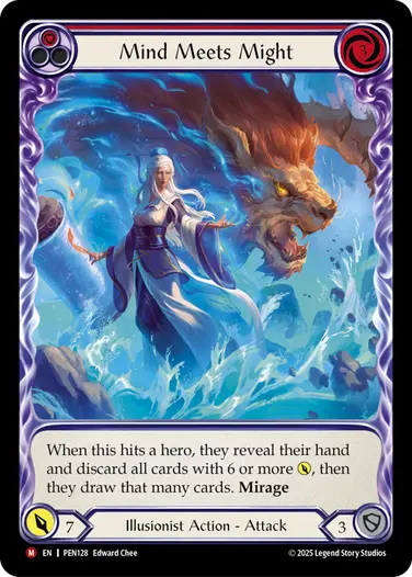 【JP】《Rainbow Foil》[幻術士] 知識と武勇の交差/Mind Meets Might (赤)「M」〔PEN128〕