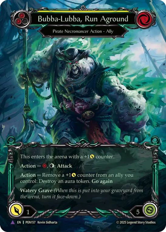 EN】《Cold Foil》[Pirate Necromancer] Bubba-Lubba, Run Aground