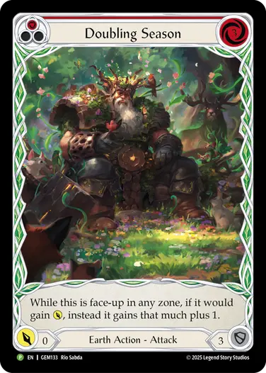 【EN】《Rainbow Foil》[Earth] Doubling Season/倍増の季節 (赤)「P」〔GEM133〕