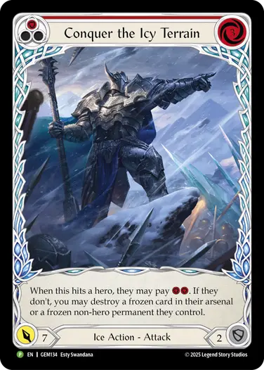 【EN】《Rainbow Foil》[Ice] Conquer the Icy Terrain/氷土の征服 (赤)「P」〔GEM134〕