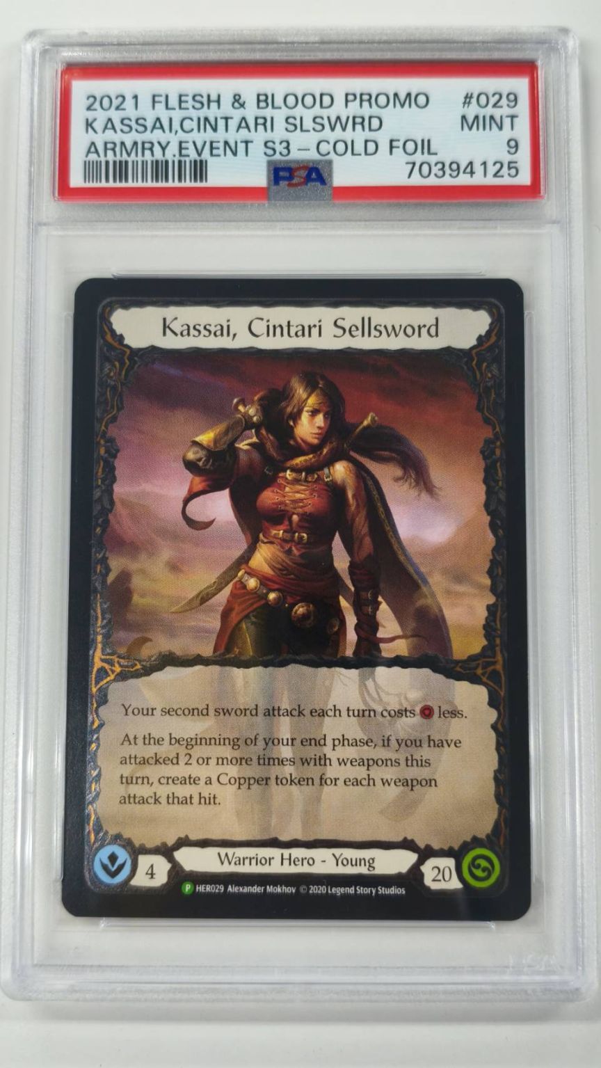 【PSA9】【EN】《Cold Foil》[Warrior] Kassai, Cintari Sellsword [P]〔HER029〕