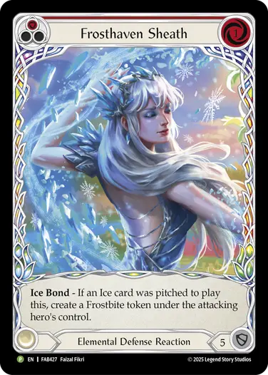 【EN】《Rainbow Foil》[Elemental] Frosthaven Sheath/フロストヘイヴンの覆護 (赤)「P」〔FAB427〕