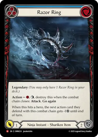 EN】[Ninja] Razor Ring/刃輪 (青)「M」〔OMN233〕 | Omens of the