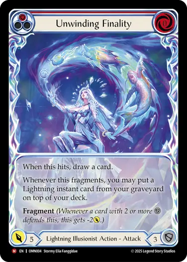 【EN】《Cold Foil》[Lightning Illusionist] Unwinding Finality/解けゆく最期 (赤)「M」〔OMN004〕