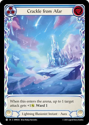 【EN】《Cold Foil》[Lightning Illusionist] Crackle from Afar/雷火の遠鳴り (青)「C」〔OMN036〕