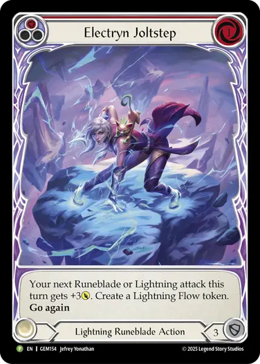 【EN】[Lightning Runeblade] Electryn Joltstep/雷律の瞬電 (赤)「P」〔GEM154〕
