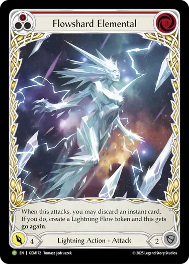 【EN】[Lightning] Flowshard Elemental/流脈片のエレメンタル (赤)「P」〔GEM172〕