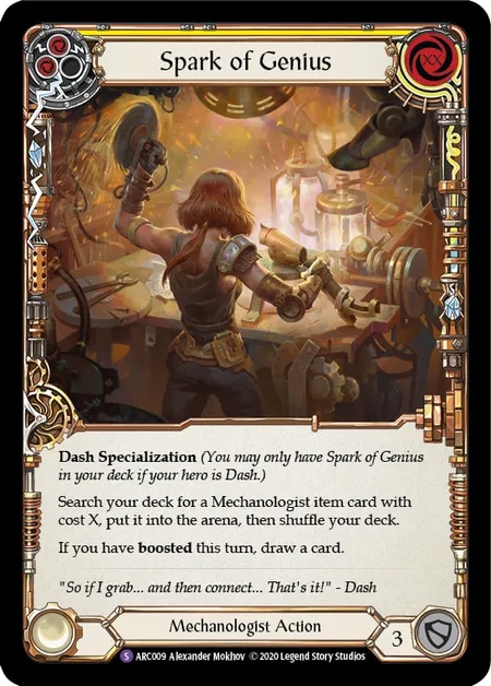 【通販限定特価】【状態SP】【EN】[Mechanologist] Spark of Genius (黄)「S」〔ARC-UL009〕