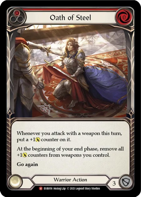 【状態SP】【EN】《Rainbow Foil》[Warrior] Oath of Steel 「M」〔EVR056〕