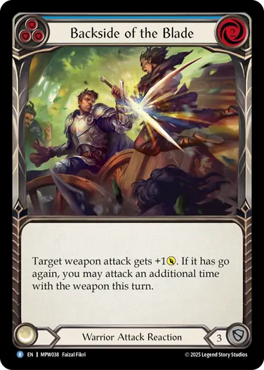 【EN】《Rainbow Foil》[Warrior] Backside of the Blade/刃の影 (青)「R」〔MPW038〕