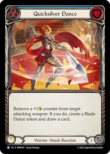 【EN】《Rainbow Foil》[Warrior] Quicksilver Dance/流麗な舞 (青)「R」〔MPW047〕