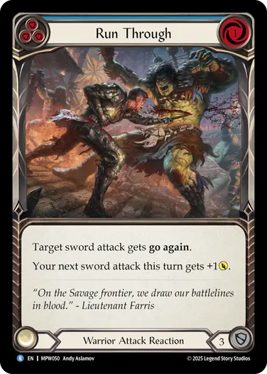 【EN】《Rainbow Foil》[Warrior] Run Through/切り駆け (青)「R」〔MPW050〕