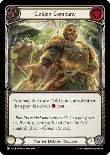 【EN】《Rainbow Foil》[Warrior] Golden Company/黄金傭兵団 (黄)「R」〔MPW054〕