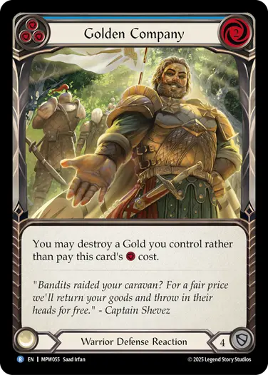 【EN】《Rainbow Foil》[Warrior] Golden Company/黄金傭兵団 (青)「R」〔MPW055〕