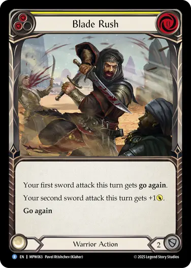 【EN】《Rainbow Foil》[Warrior] Blade Rush/刃の奔流 (黄)「R」〔MPW063〕