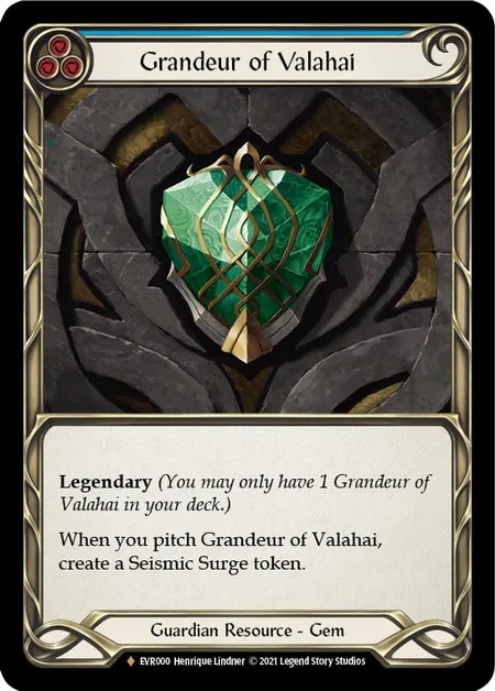 【状態SP】【EN】《Cold Foil》[Guardian] Grandeur of Valahai 「F」〔EVR000〕