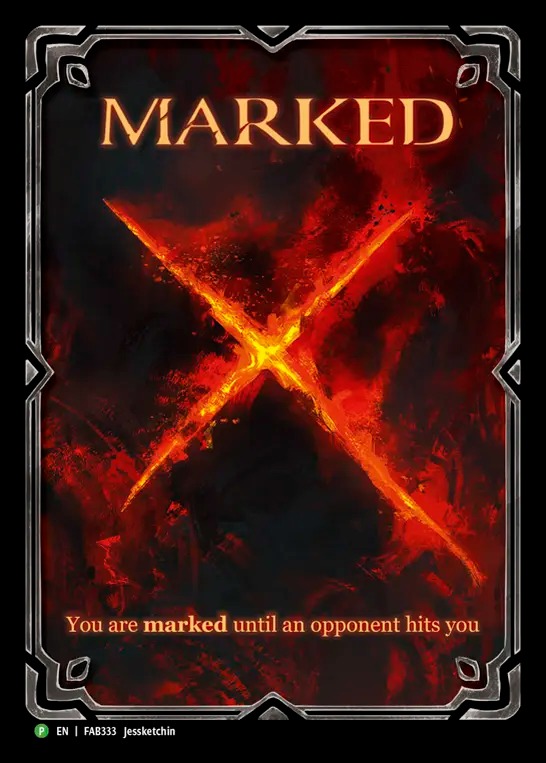 Flesh and Blood 標的/MARKED アーティストプルーフ 通販限定特価】【EN】《Cold Foil》Marked/標的「P」〔FAB333
