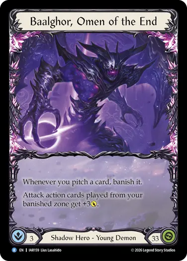 【EN】《Rainbow Foil》[Shadow] Baalghor, Omen of the End/凶兆の終焉、バルゴール (ヒーロー)「R」〔IAR159〕