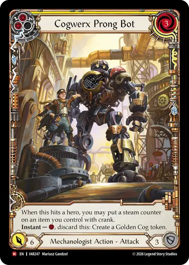 【EN】《Rainbow Foil》[Mechanologist] Cogwerx Prong Bot/コグワークスの突起ボット (黄)「M」〔IAR247〕