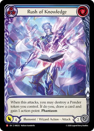【EN】《Rainbow Foil》[Illusionist / Wizard] Rush of Knowledge/知の奔流 (青)「M」〔IAR252〕