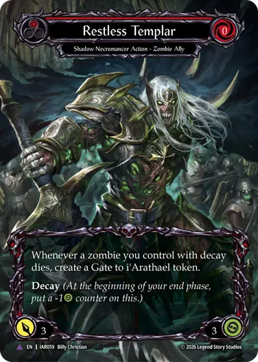 【EN】《Cold Foil》[Shadow Necromancer] Restless Templar/彷徨う聖騎士 (赤)「Marvel」〔IAR059〕