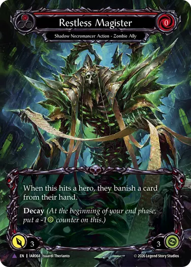 【EN】《Cold Foil》[Shadow Necromancer] Restless Magister/彷徨うマジスター (赤)「Marvel」〔IAR064〕