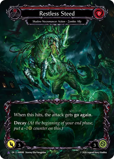 【EN】《Cold Foil》[Shadow Necromancer] Restless Steed/彷徨う軍馬 (赤)「Marvel」〔IAR089〕
