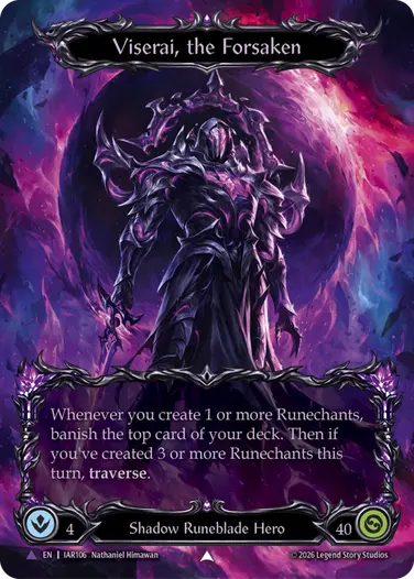 【EN】《Cold Foil》[Shadow Runeblade] Viserai, the Forsaken/孤絶されし者、ヴィセライ (ヒーロー)「Marvel」〔IAR106〕