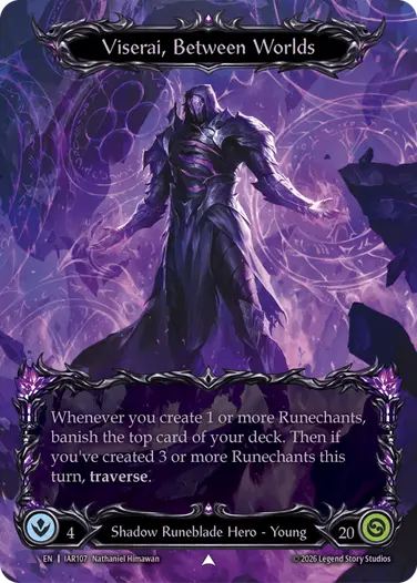 【EN】《Cold Foil》[Shadow Runeblade] Viserai, Between Worlds/世界の狭間、ヴィセライ (ヒーロー)「Marvel」〔IAR107〕