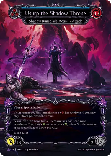 【EN】《Cold Foil》[Shadow Runeblade] Usurp the Shadow Throne/侵奪されし影冠 (青)「Marvel」〔IAR110〕