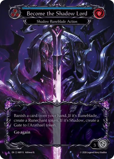 【EN】《Cold Foil》[Shadow Runeblade] Become the Shadow Lord/影主化 (青)「Marvel」〔IAR113〕