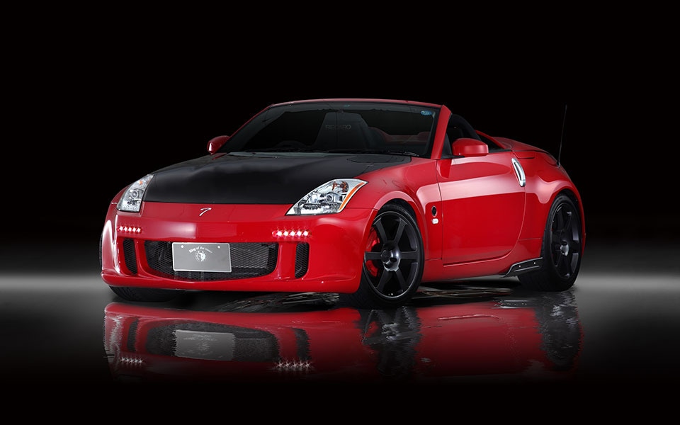 フロントバンパースポイラー*LEDランプ 付属　FAIRLADY Z Z33　*FRP