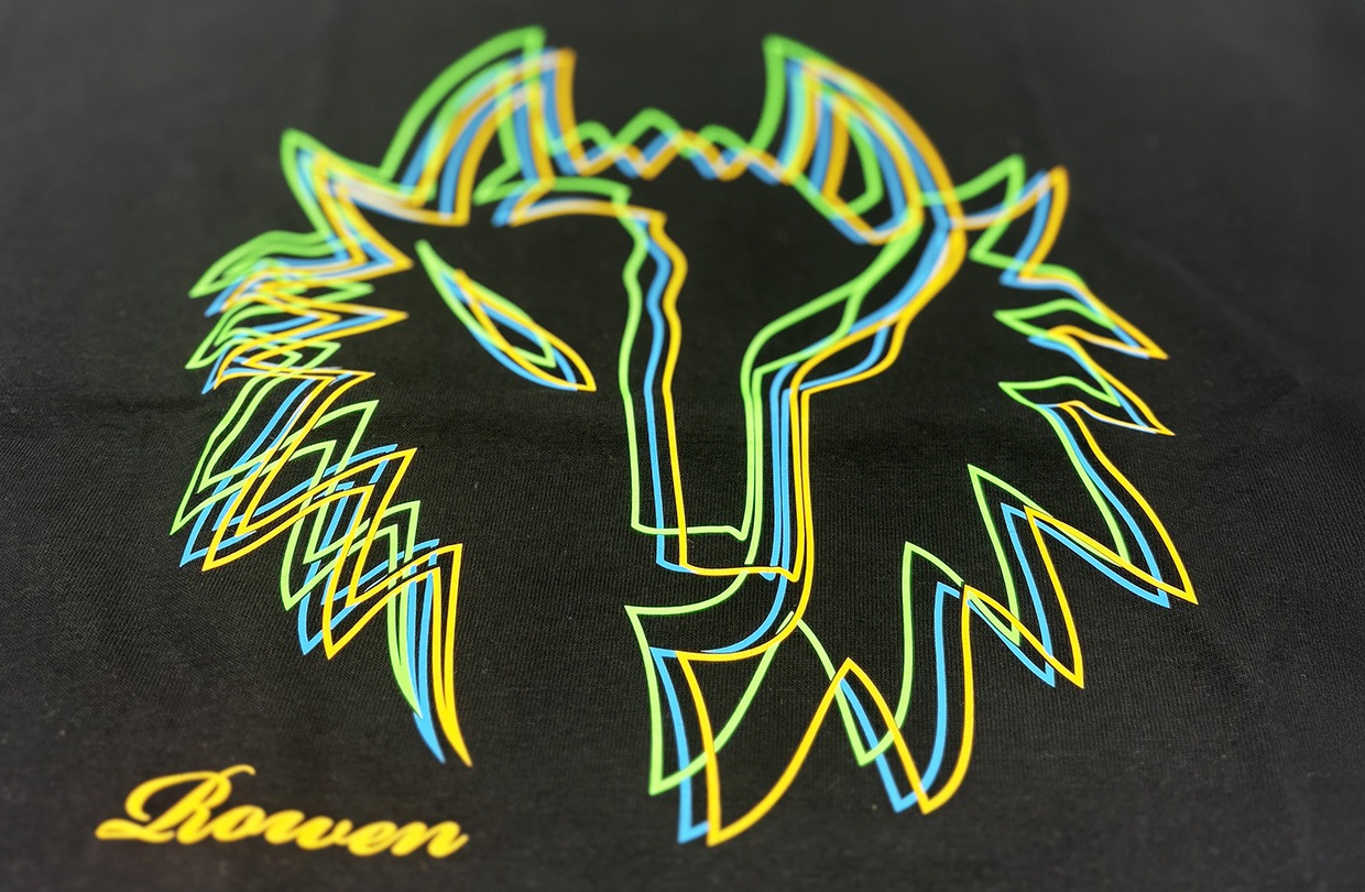 ROWEN wolf カラーライン Tシャツ