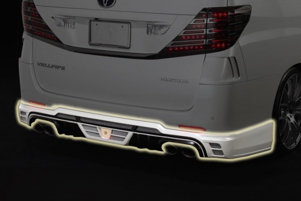 リアハーフスポイラー*4本出しマフラー専用　20 VELLFIRE Z-grade 前期/後期　20 ALPHARD S/SR-grade 後期　*FRP