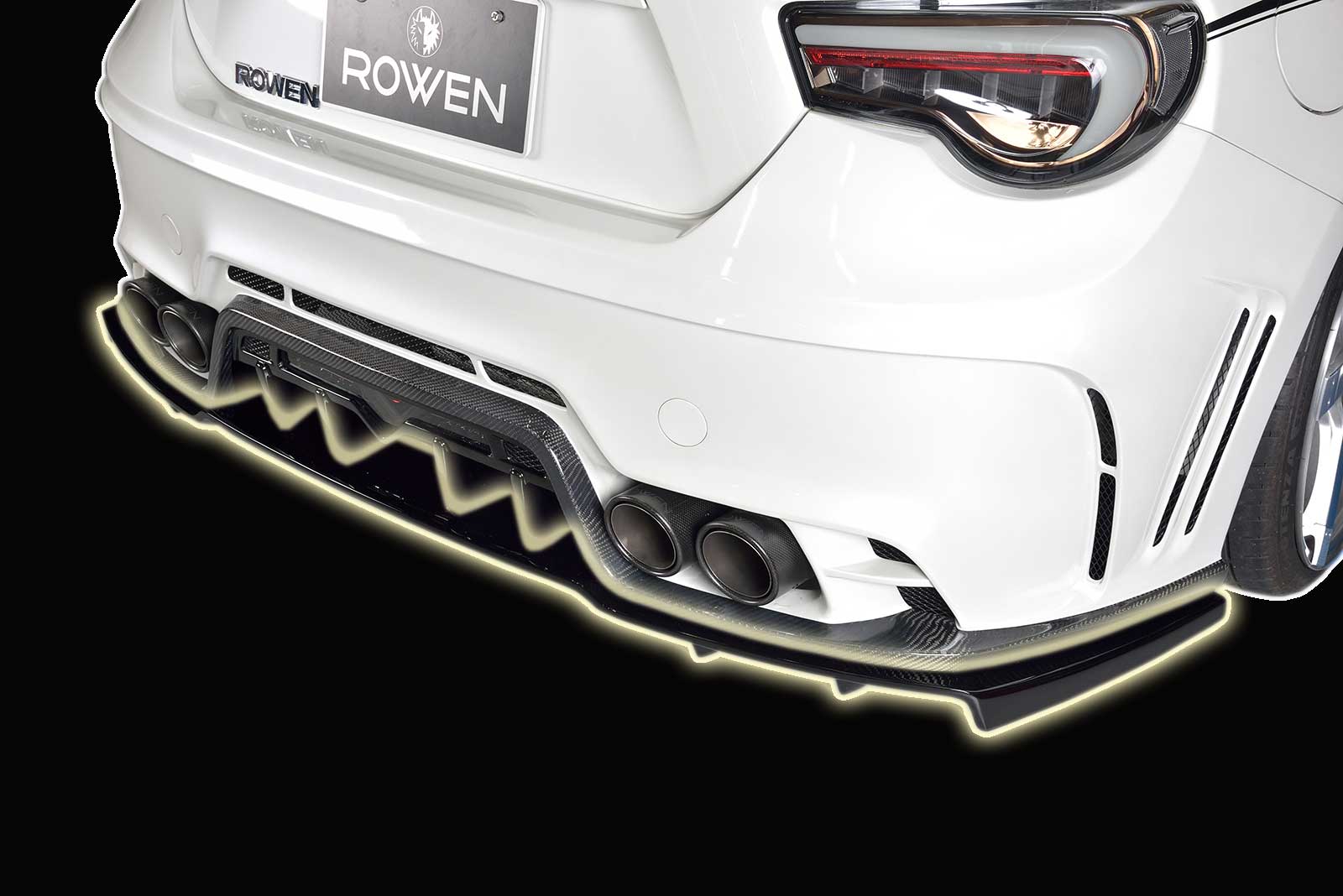 Rowen リアバンパー専用リアディフューザー 86 後期 *FRP+Carbon 