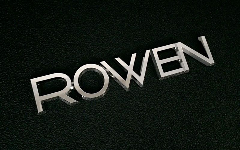 【在庫のみ】ロゴエンブレム 「ROWENブロック体ver2」 （Chrome）