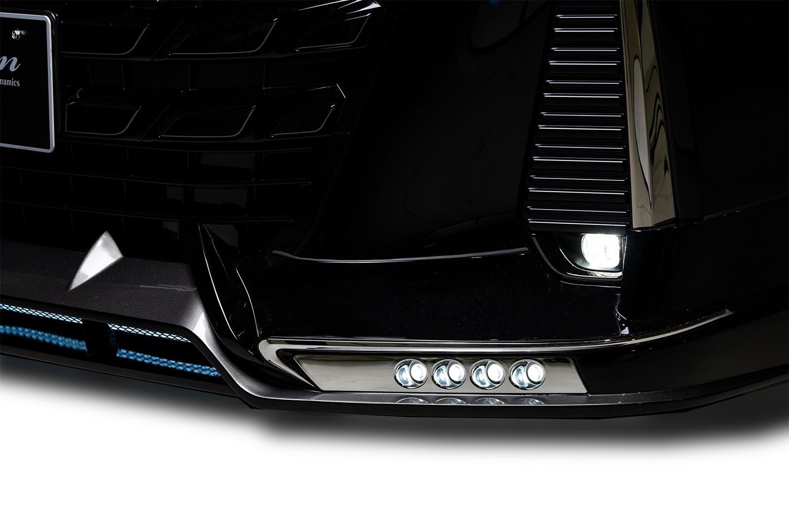 フロントスポイラー*LEDスポット/メッキパーツ付属 40VELLFIRE *Dry FRP