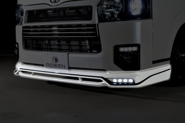 フロントスポイラー*LEDランプ 200HIACE  ABS 