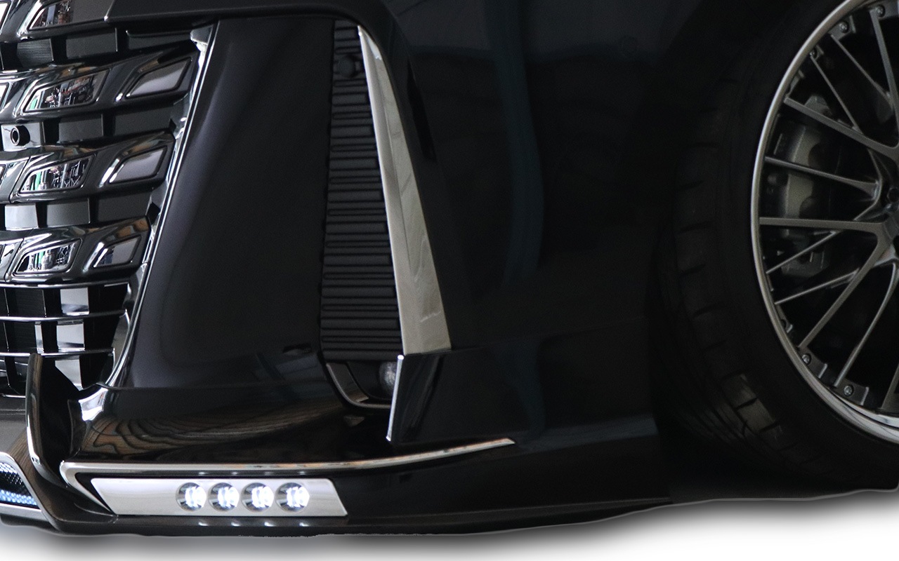 フロントスポイラー*LEDスポット/メッキパーツ付属 *Dry Carbon