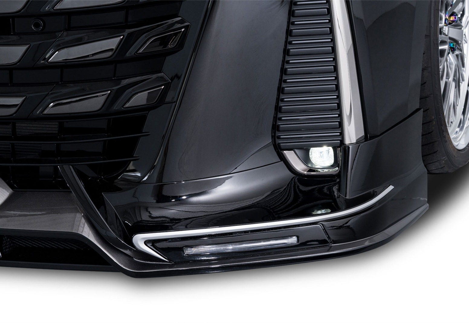 フロントスポイラー*LEDブレイド/メッキパーツ付属 40VELLFIRE *Dry FRP