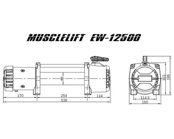 MuscleLift �ޥå����ե���ư������� 12V 12500LBS  �磻�䡼����