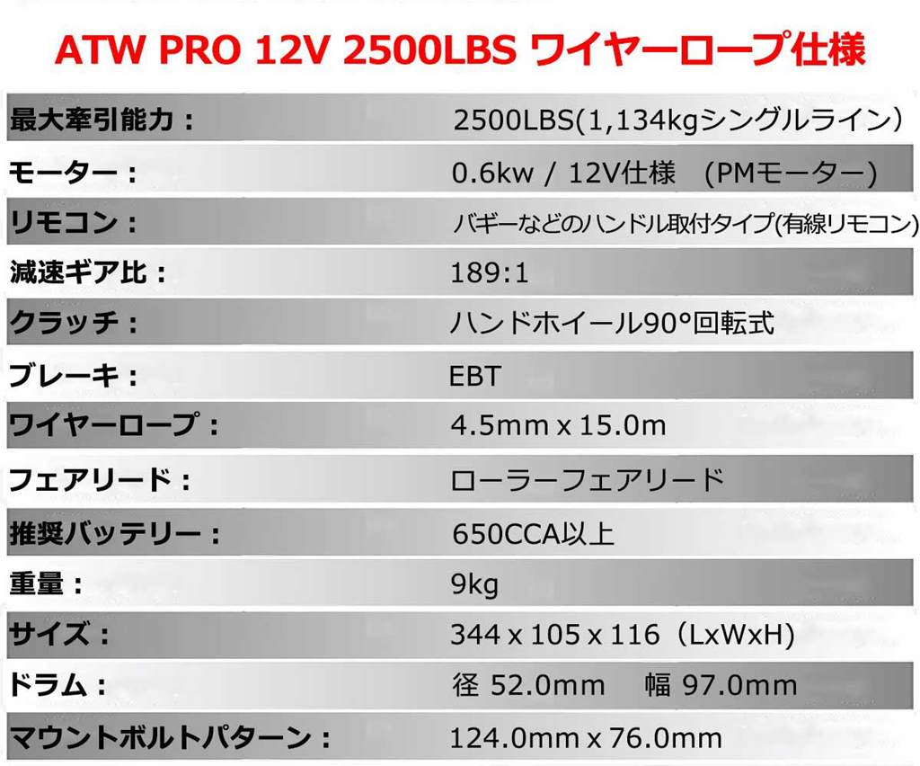 T-MAX ��ư������� 12V 2500LBS ATWPRO �磻�䡼���� �ϥ�ɥ��⥳�󥿥���