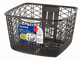 自転車 パナソニック 大容量フロントバスケット ガンメタ