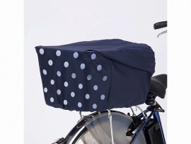 自転車 パナソニック リア用バスケットカバー ネイビードット