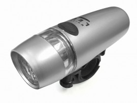 自転車 ライト ５ＬＥＤ バッテリーライト　シルバー