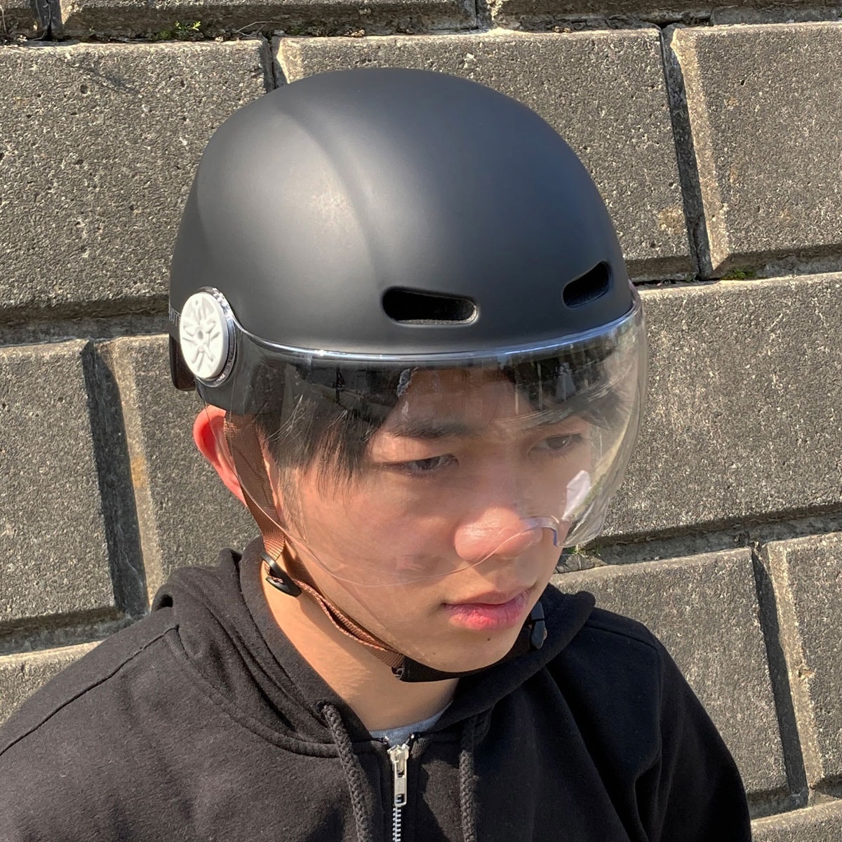 SG規格認証 大人用 帽子 シールド付きヘルメット カジュアルヘルメット
