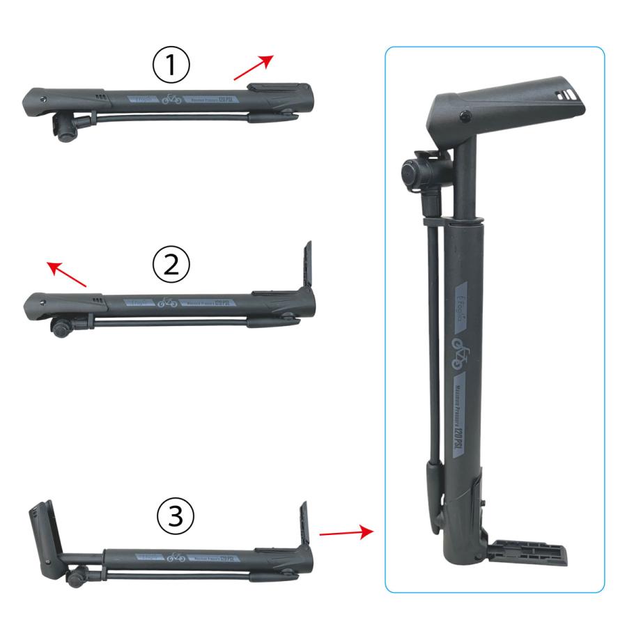 Foglia ���ӥݥ�� GM-64P ��ž�� �������� �ߥ˥ե����ݥ�� ʩ�� �Ƽ� �Ѽ��б� ����120PSI ���� ����ѥ��� �����ɥХ��� �������Х��� MTB ���ӥݥ�� �ե졼����ե֥饱�å���