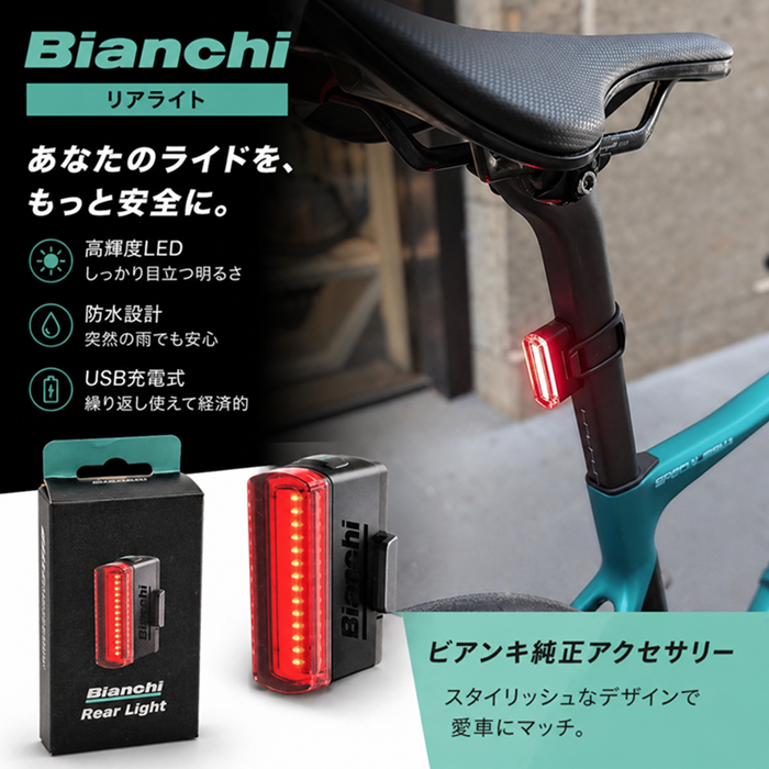 �ӥ��� �ơ���饤�� USB���� �ɿ� �ꥢ�饤�� 20�롼��� ����18g 260���ǧ LED ��ž�� �����ɥХ��� �������Х��� BIANCHI REAR LIGHT �ޥ���ƥ�Х��� ���¼� �ߥ˥٥�