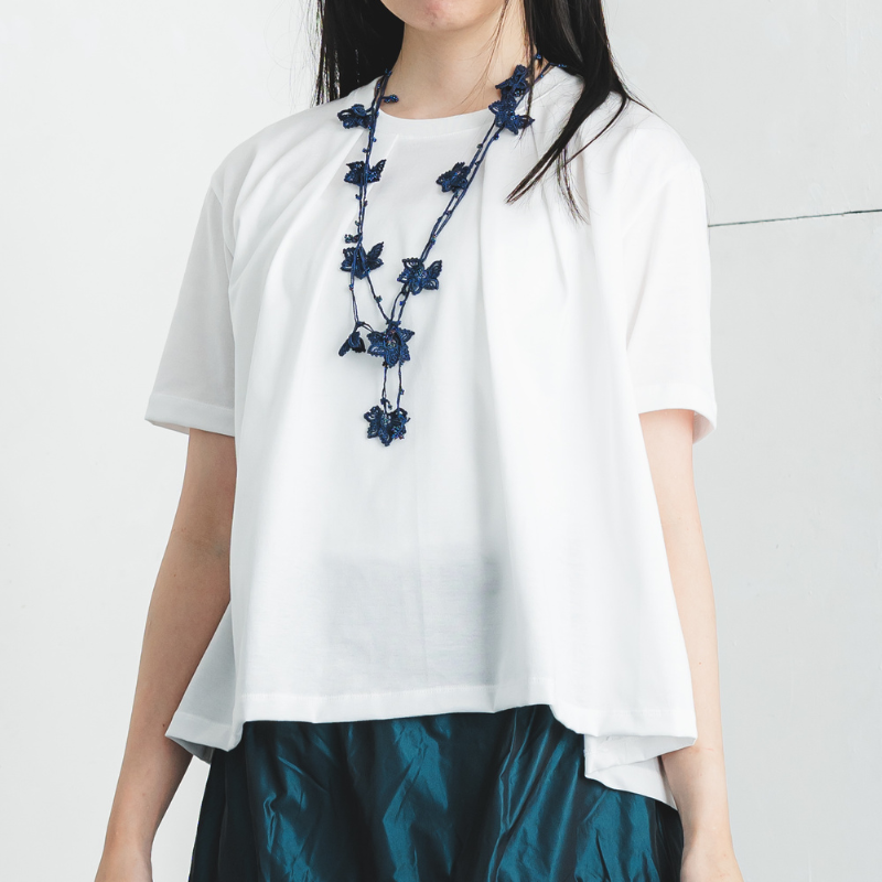 01-61550］【バックギャザーTシャツ】CM40/2天竺 半袖｜クルーネック